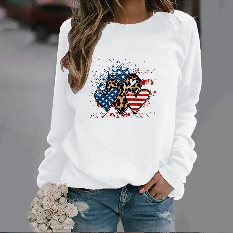 کا نیا فیشن فلیگ Love Crewneck Hoodie Autumn Printed Blazer Graphic Anime Sweatshirt Oversized Kawaii Harajuku Tops Tees