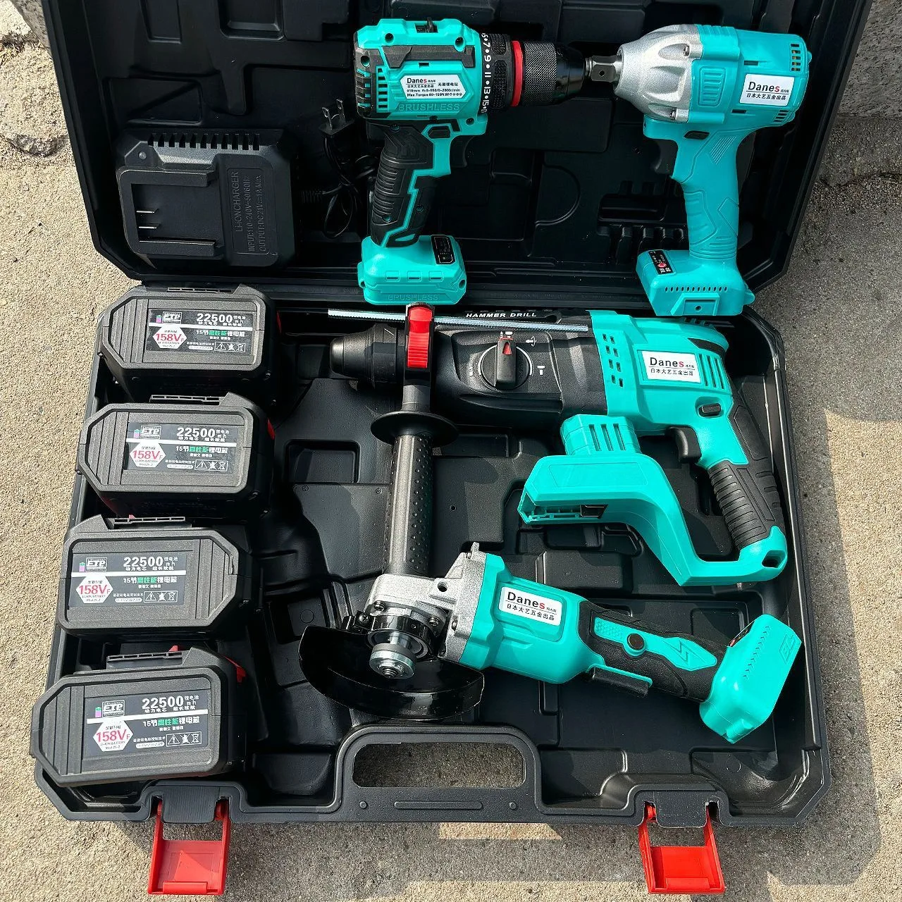 

Japan Dayi lithium battery tool four-piece set brushless charging electric hammer impact drill angle grinder electric