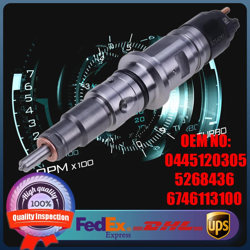 

0445120305 5268436 6746113100 Common Rail Fuel injector for Cummins ISC/ISL 8.3 QSL8.9 Komatsu SAA6D114E-5 SAA6D114E-6 Engine