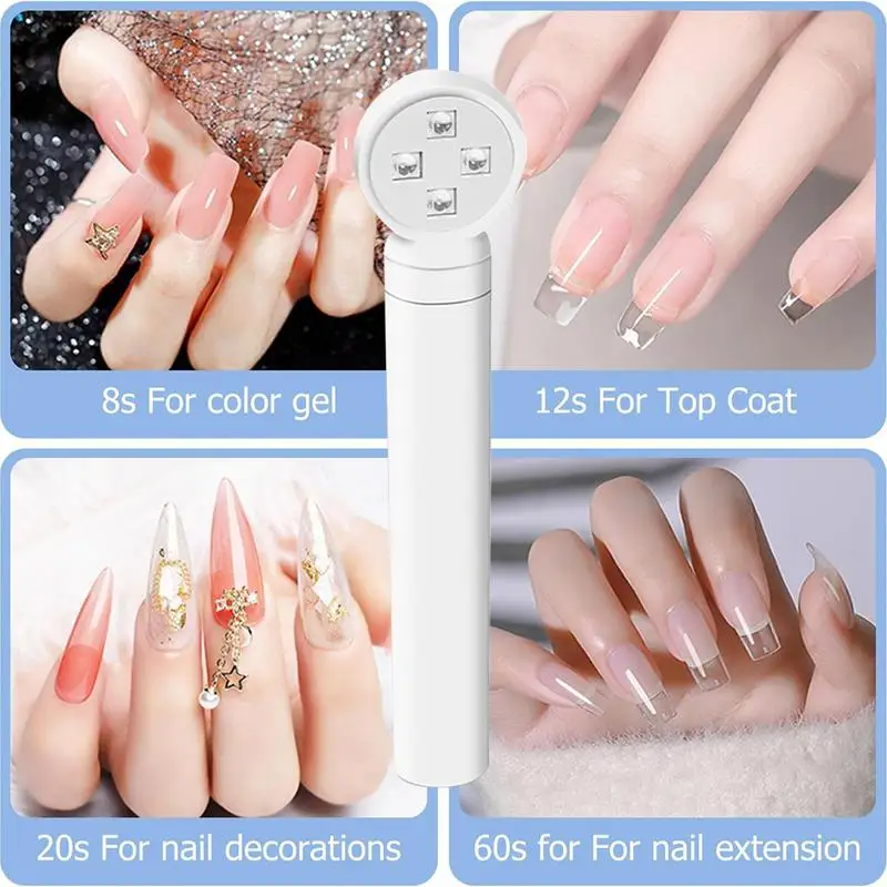 Cordless Luz UV para Nails, recarregável, USB, Nail Art, Mini lanterna LED, Nail Gel