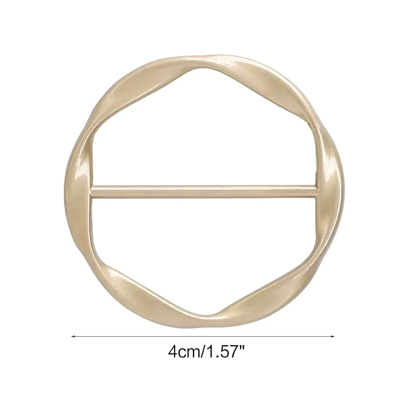 Fashion Metal Round Circle Clip Buckle Clothing Ring Wrap Holder Silk Scarf Ring Clip T-shirt Tie Clip Female Ornament