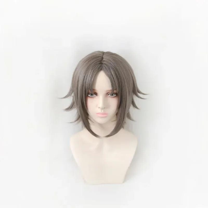 Vtuber Mysta Rias Cosplay Wig Brown Gray Hair Heat Resistant Synthetic Halloween Party Accessories Props