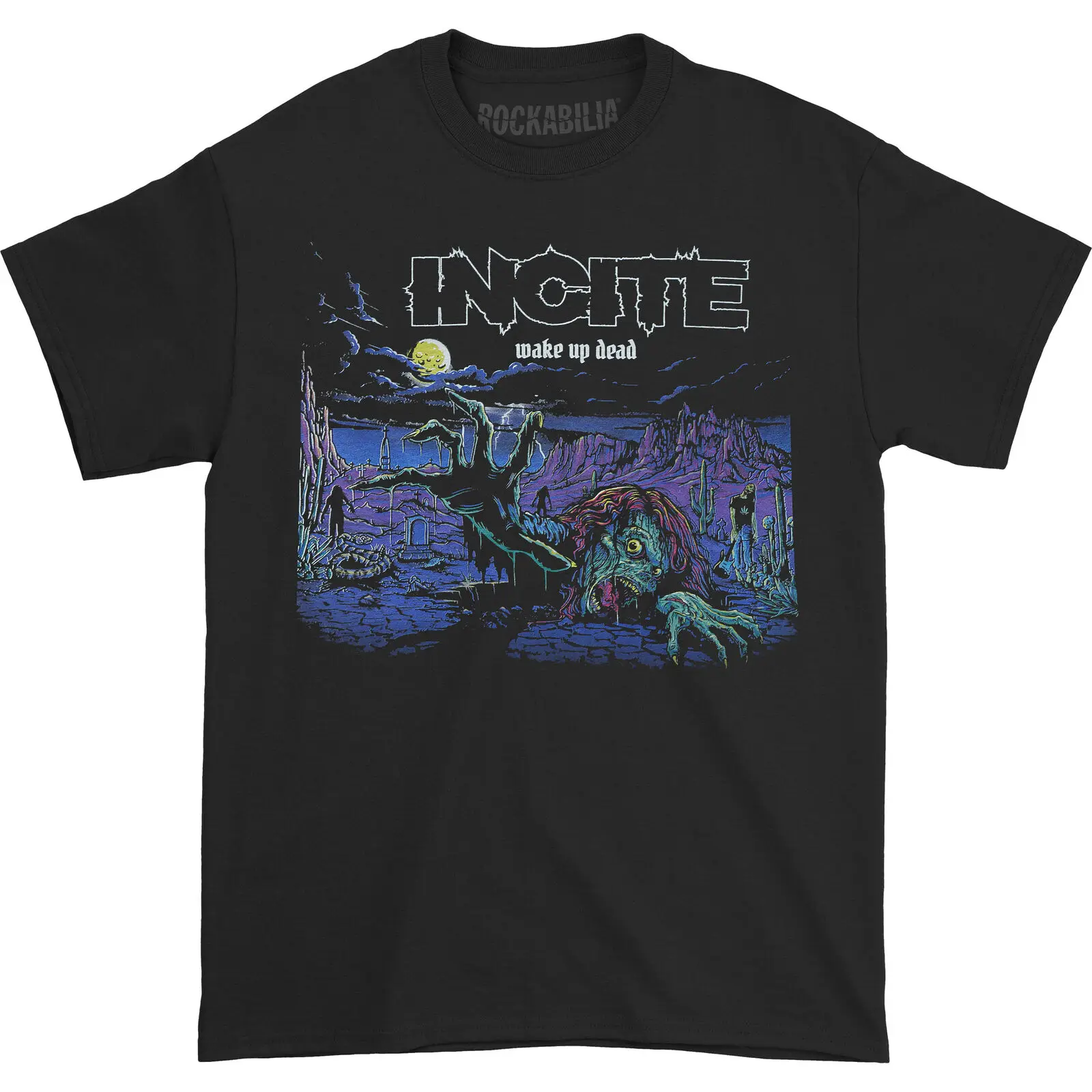 Men's Incite Wake Up Dead T shirt Large Black