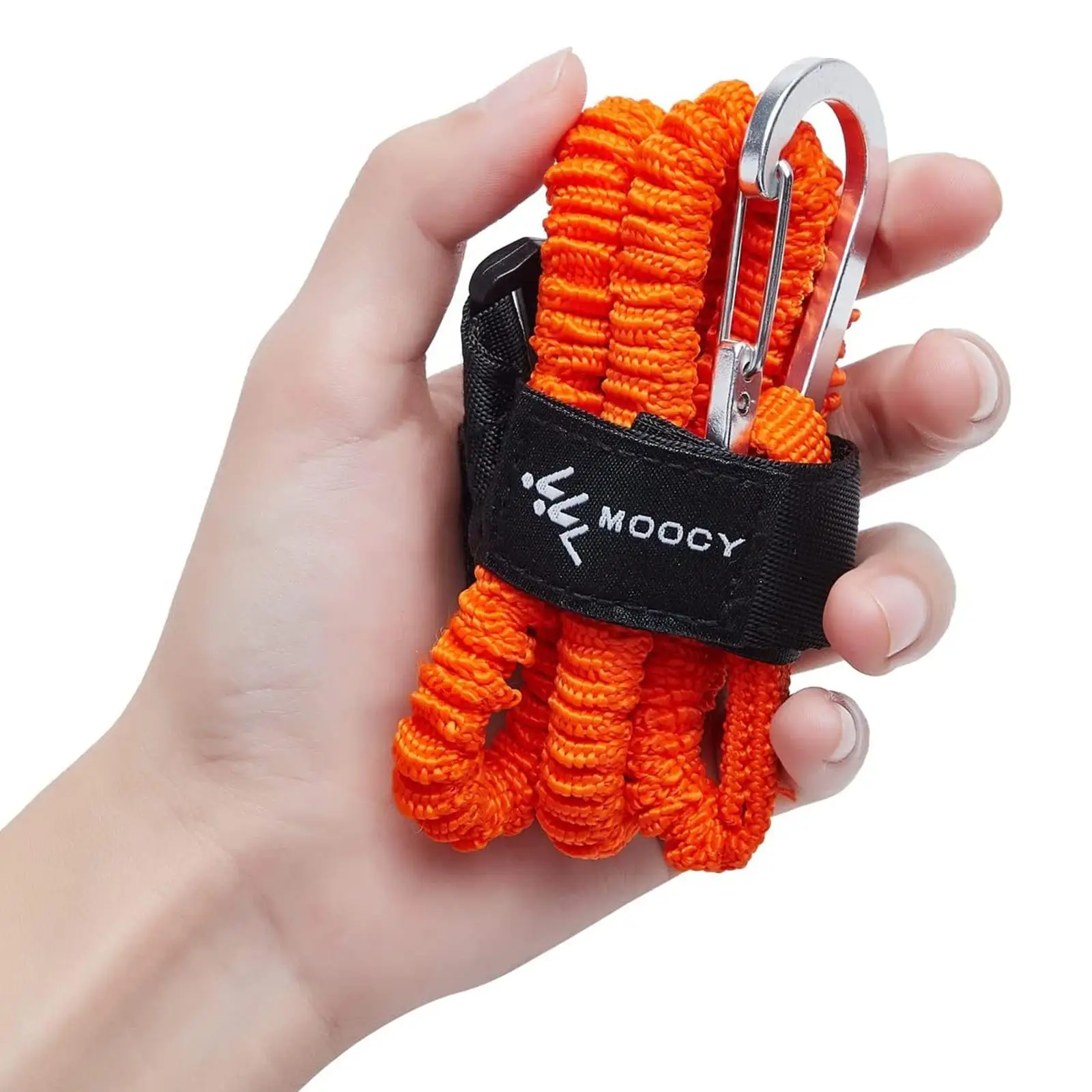 Coiled Paddle Leash Orange Kayak Fishing Rod Tether Stretch Cord with Clip  Loop Anti-Lost Rope Rowing Kayak Paddle Leash