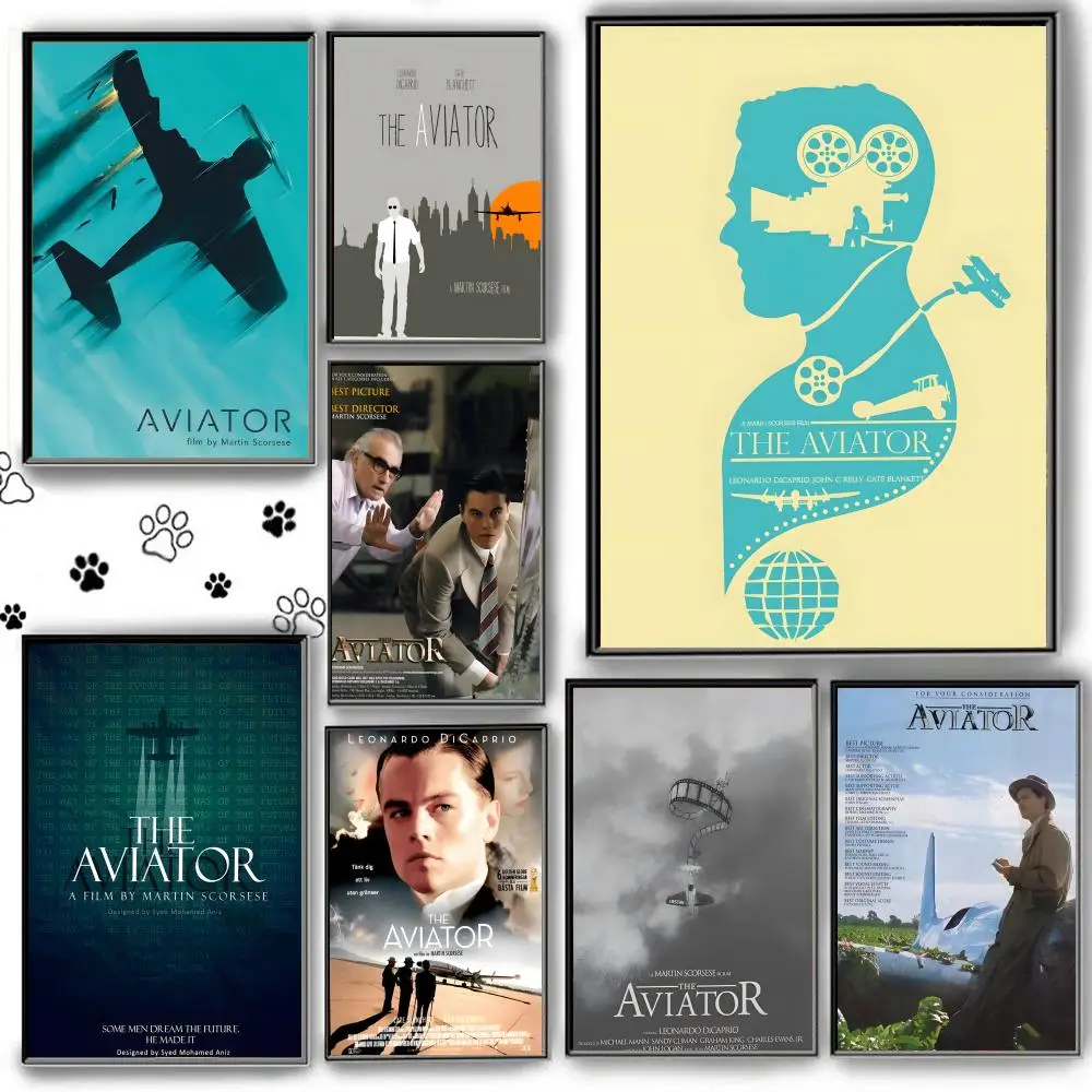 ملحمة السيرة الذاتية فيلم T-The Aviator-MT الفيلم المشارك قماش HD ملصق جدار الفن الداخلي المدخل ديكور المنزل عطلة