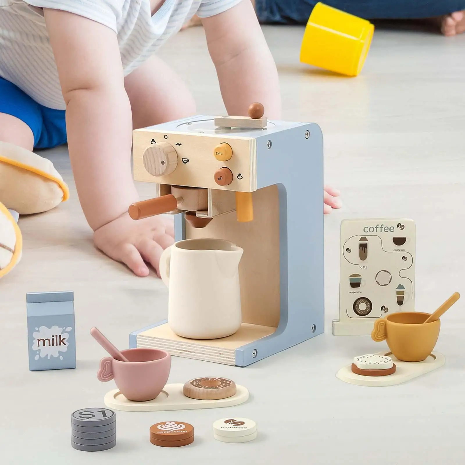 

Coffee Maker Toy Play Kitchen Accessories for Girls Boys Kids Holiday Gifts