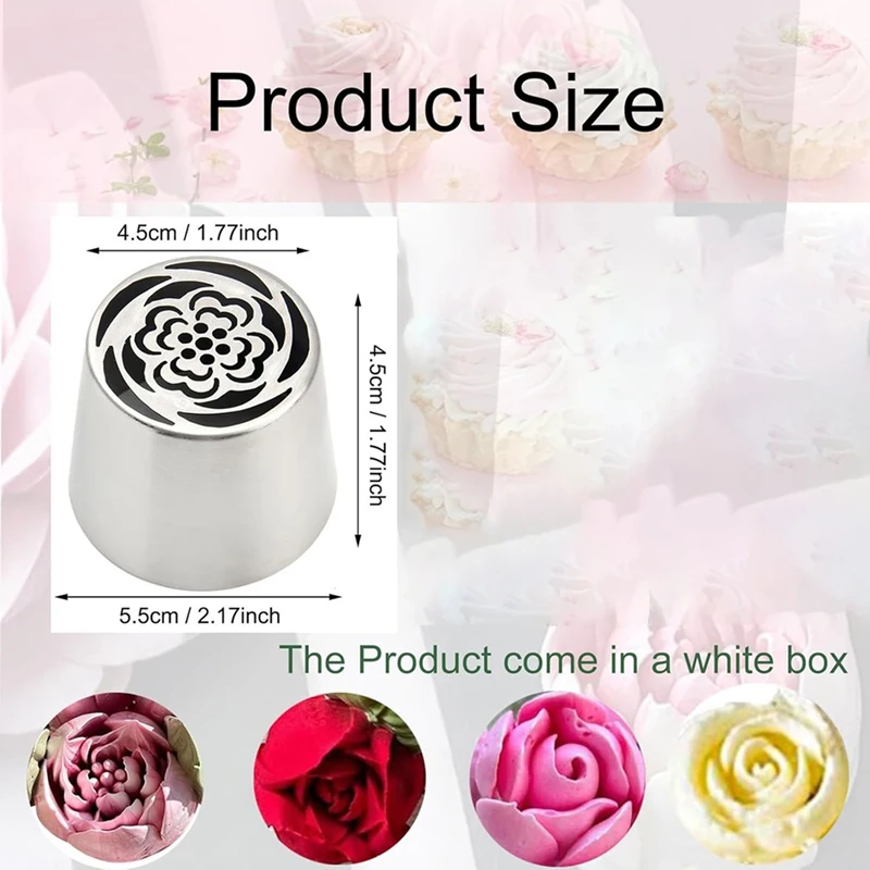 Cake Decorating Kit Extra Large Stainless Steel Icing Tips Set for Buttercream Roses 3D Floral Designs Tools-A23R