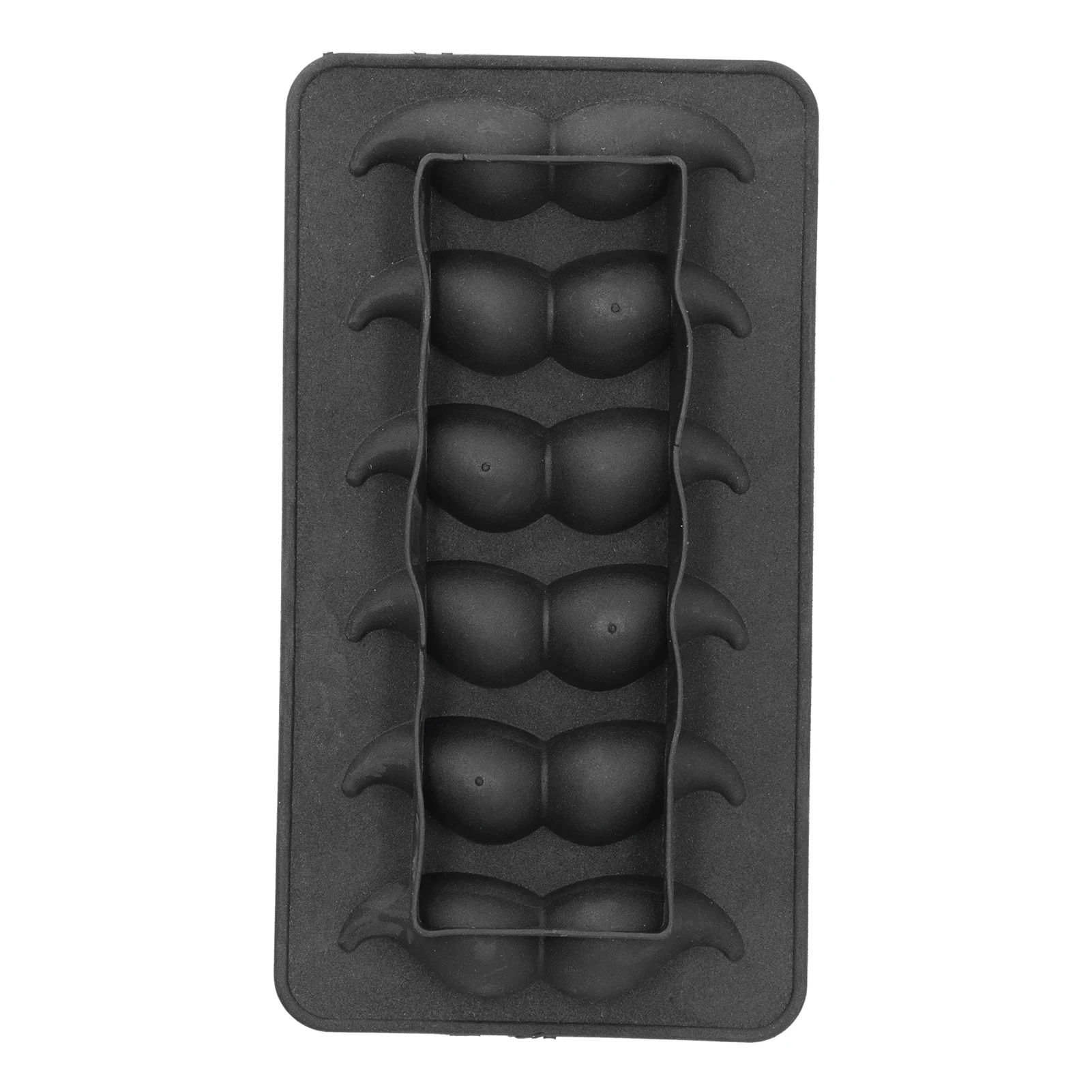 1 قطعة قالب سيليكون على شكل شارب مرن غير لاصق علبة ثلج سهلة الإصدار نظيفة للمنزل الصيف المطبخ المشروبات دائم أسود #5