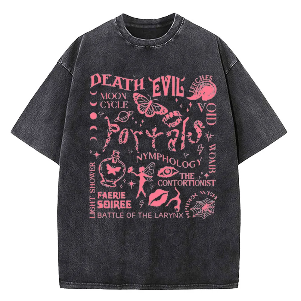 Melanie Martinez Washed Tshirt Cotton High Quality male Colorful Vintage streetwear Gothic shirt Breathable 2000s Gothic 80s