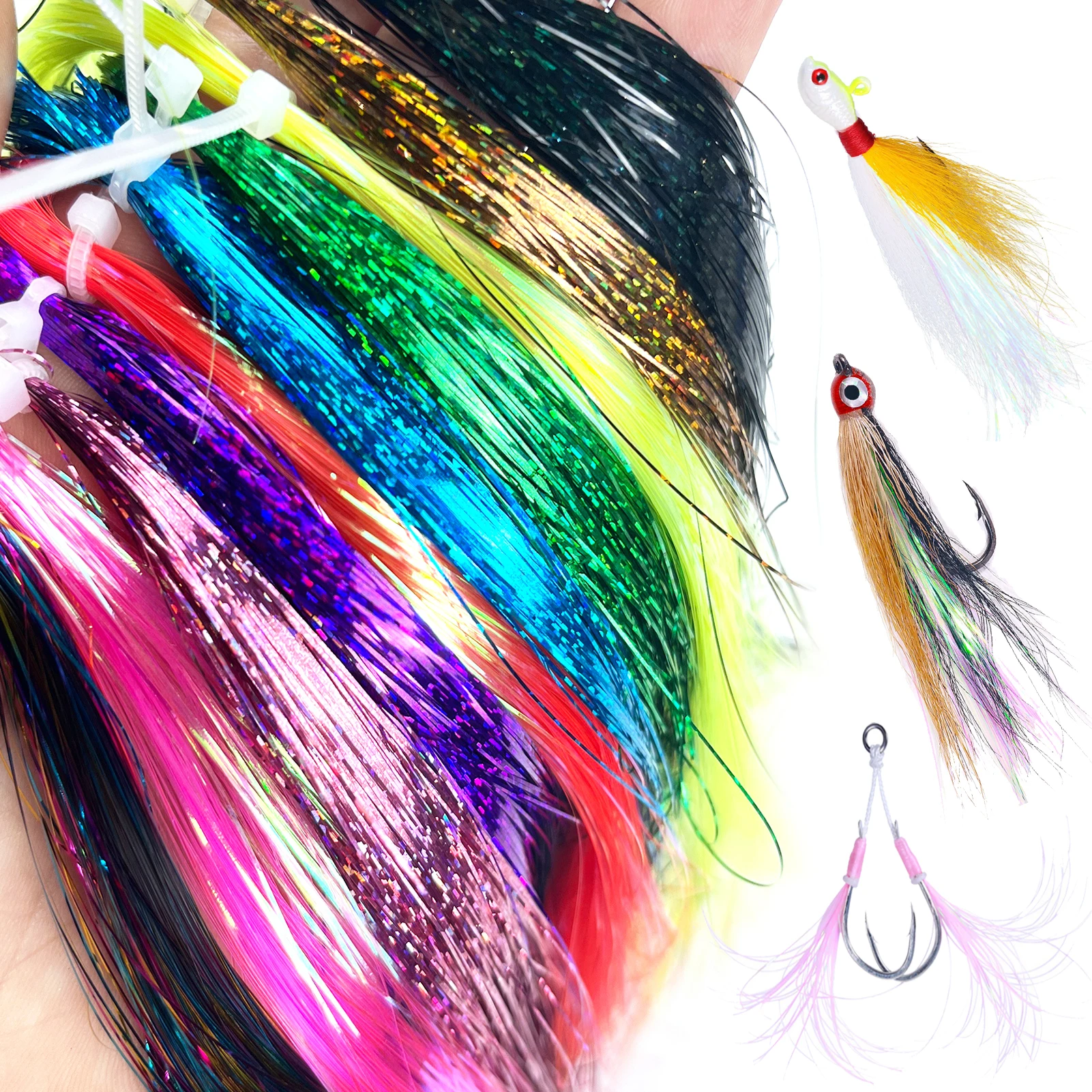 Kit para atar moscas Free Fisher – Crystal Flash y materiales - imagen 4