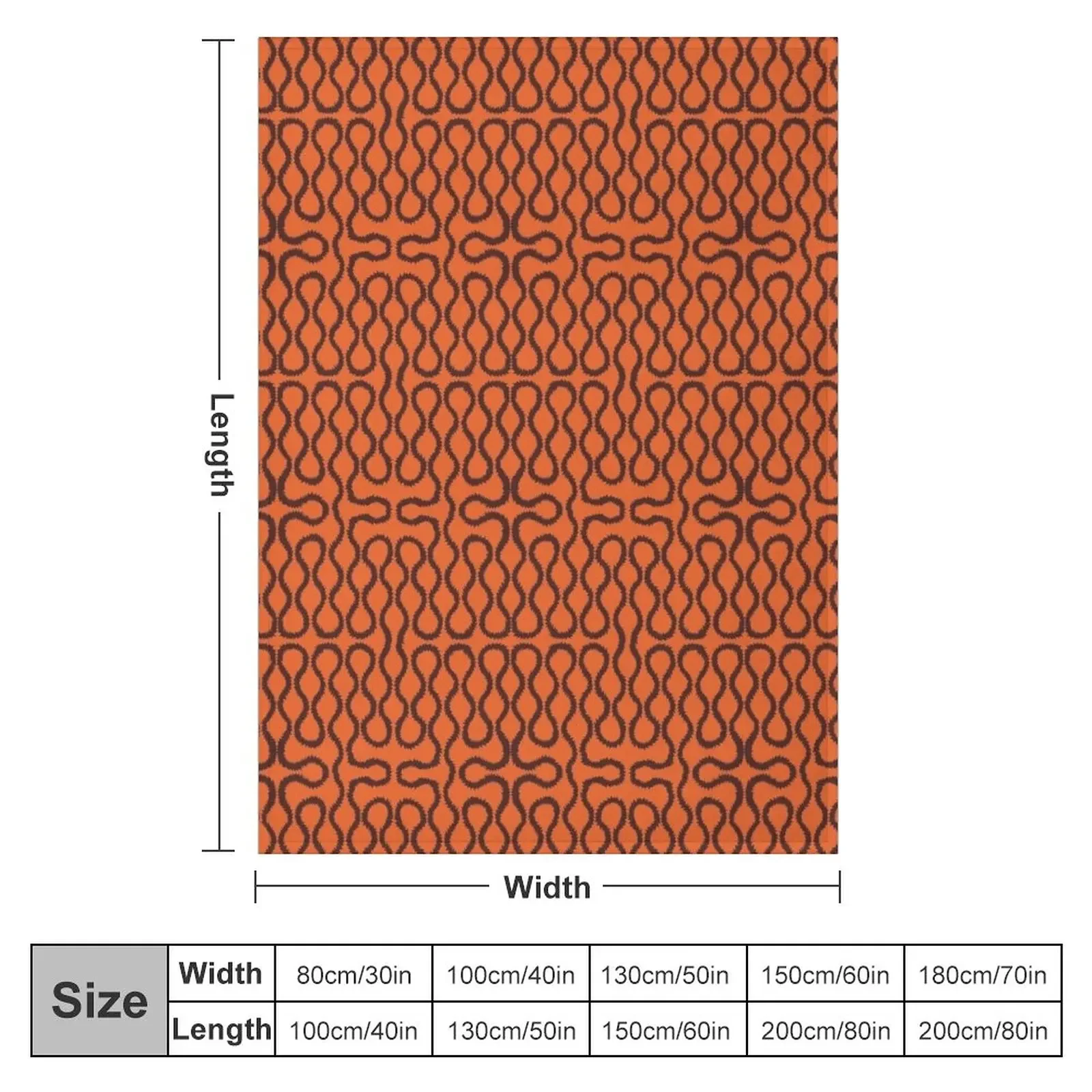 Orange black Squiggle pattern Throw Blanket Moving Blanket Thin Blankets