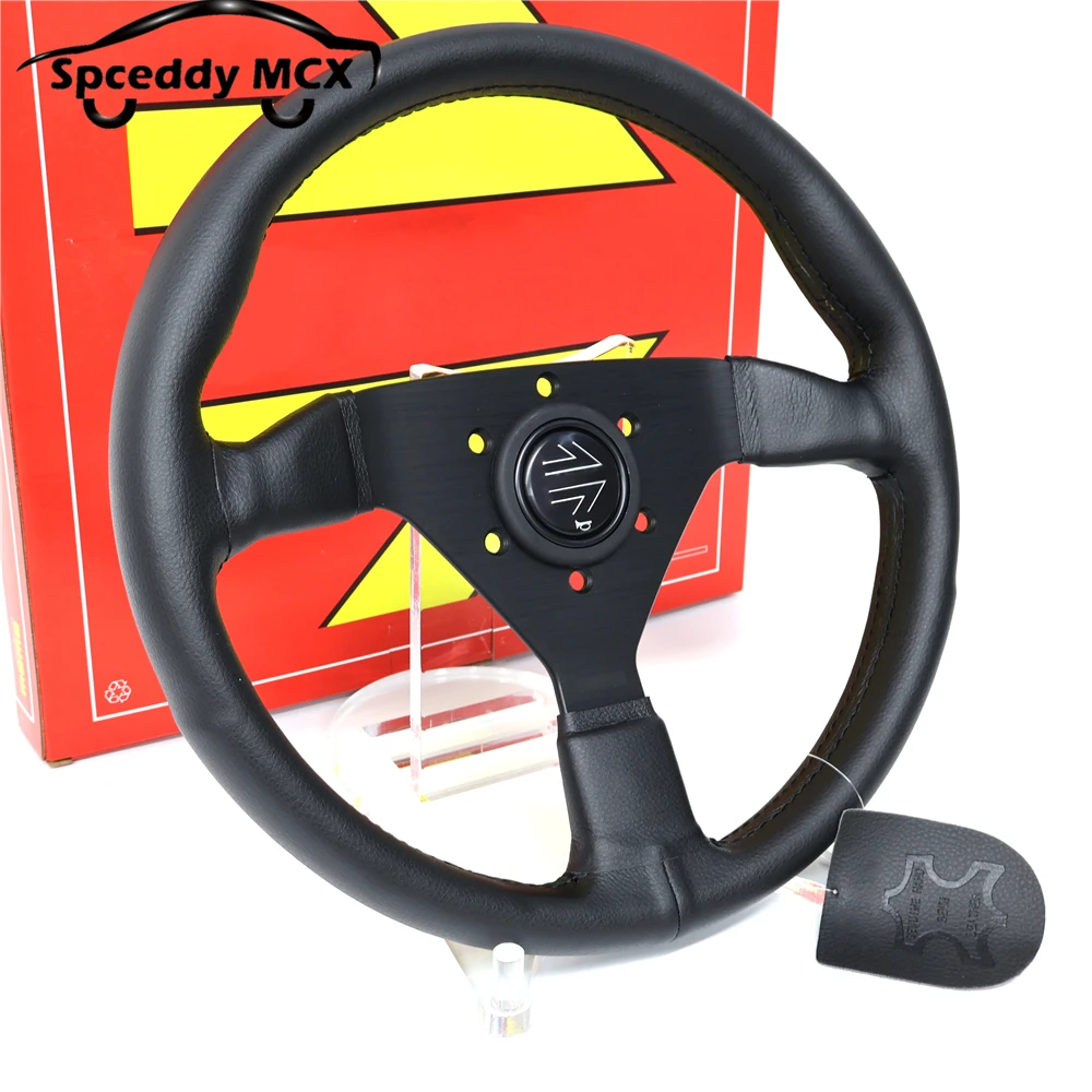 Kierownica do wyścigów driftowych 320 mm 12,5 cala/13 cali JDM V2 Czarna kierownica ze skóry zamszowej