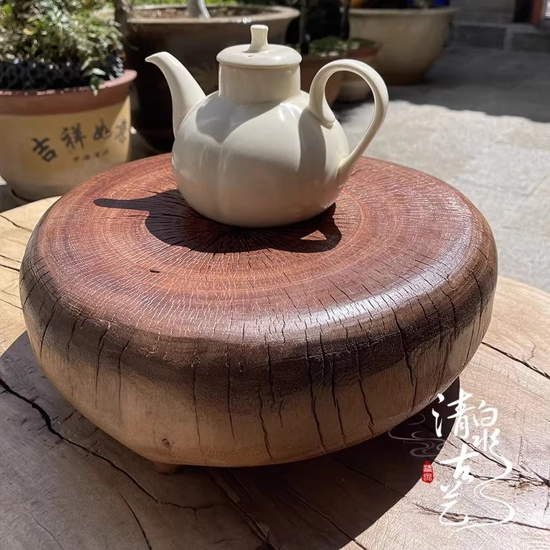 

Qijinfeng solid wood tea tray pot bearing tea table log pot pad handmade household tea tray dry brewing