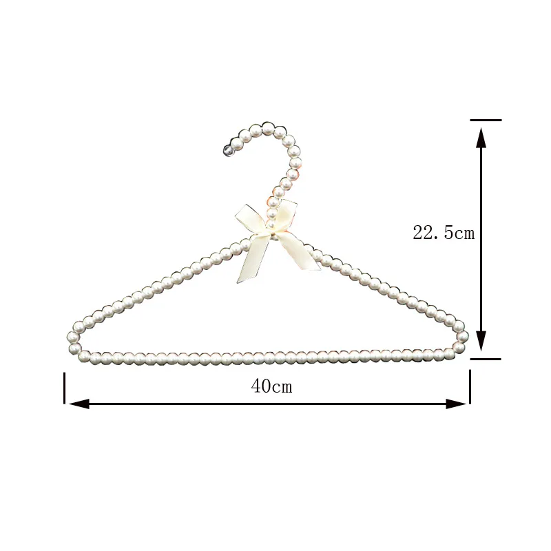 40CM Pearl Hanger with Bow Tie Bride Swimsuit Plastic Hanger for Adult Clothes Pegs Princess Clothespins Wedding Dress Hanger