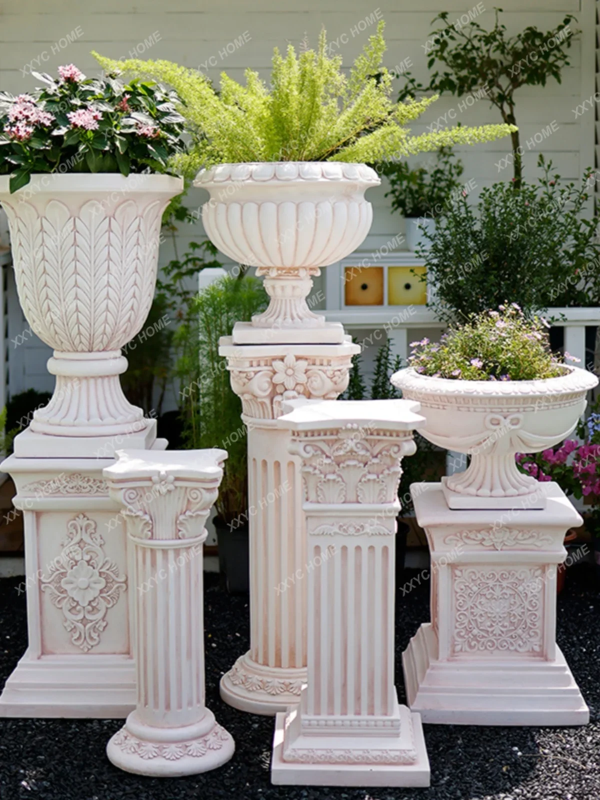 Roman Column Decorative Decoration European Style Villa Garden Courtyard Wedding Balcony Retro Outdoor Flower Pot Flower