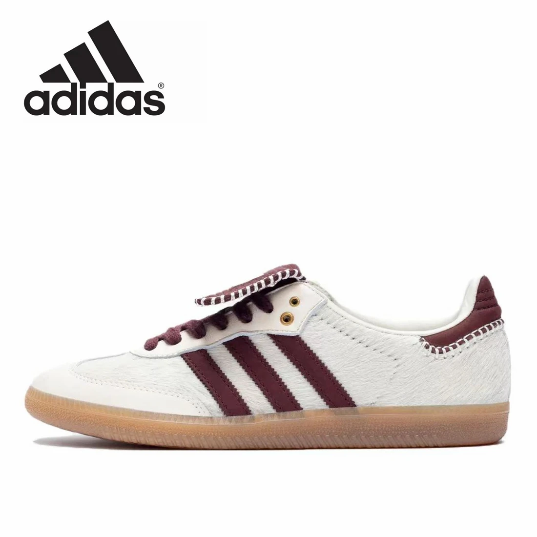 Chaussures de sport polyvalentes et décontractées, baskets d\'entraînement allemandes, rétro, adidas Samba, Pony, Tonal, Wales, Bonner, crème, blanc