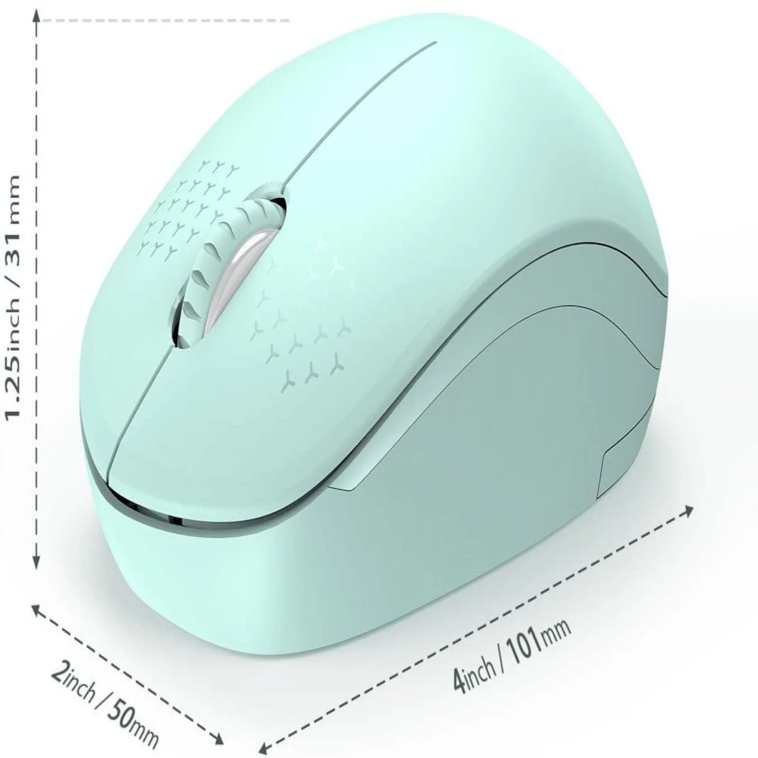2.4G Noiseless Wireless Mouse with USB Receiver - Portable Mice for PC, Tablet, Laptop - Compatible with Windows - Mint Green