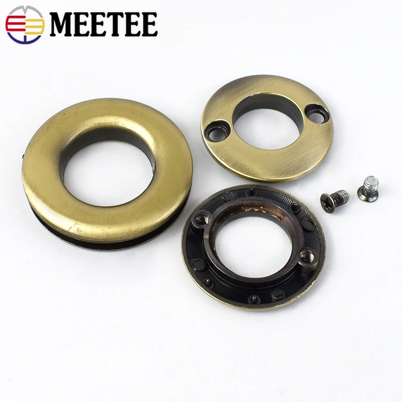 4/10Pcs Meetee Metal O Ring Eyelet Buckles Screw Grommet Handbag Decorative Clasp Bag Strap Belt Craft DIY Sewing Accessories