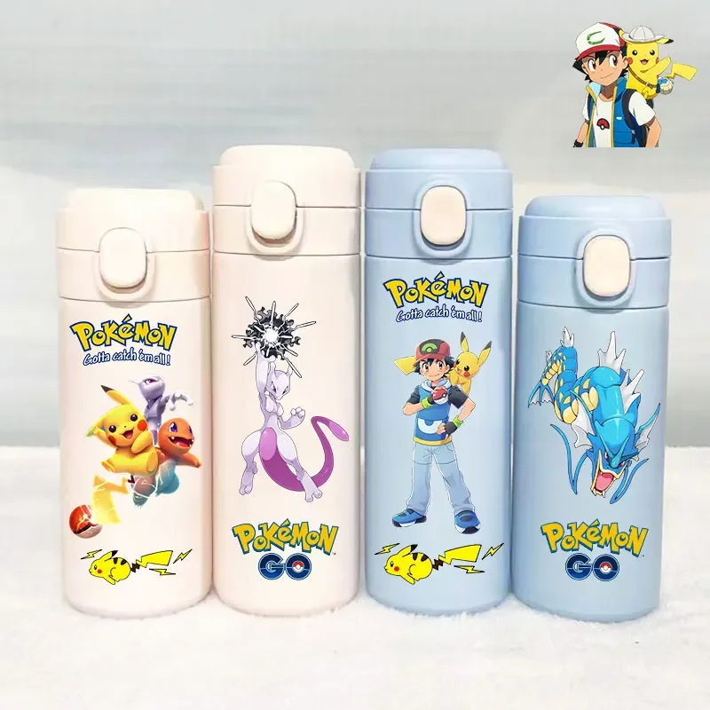 Pokemon Vacuum Cup Sports Drinking Portable Mewtwo Pikachu Water Bottle Kids Large Capacity Stainless Steel Bottle Thermal Cup