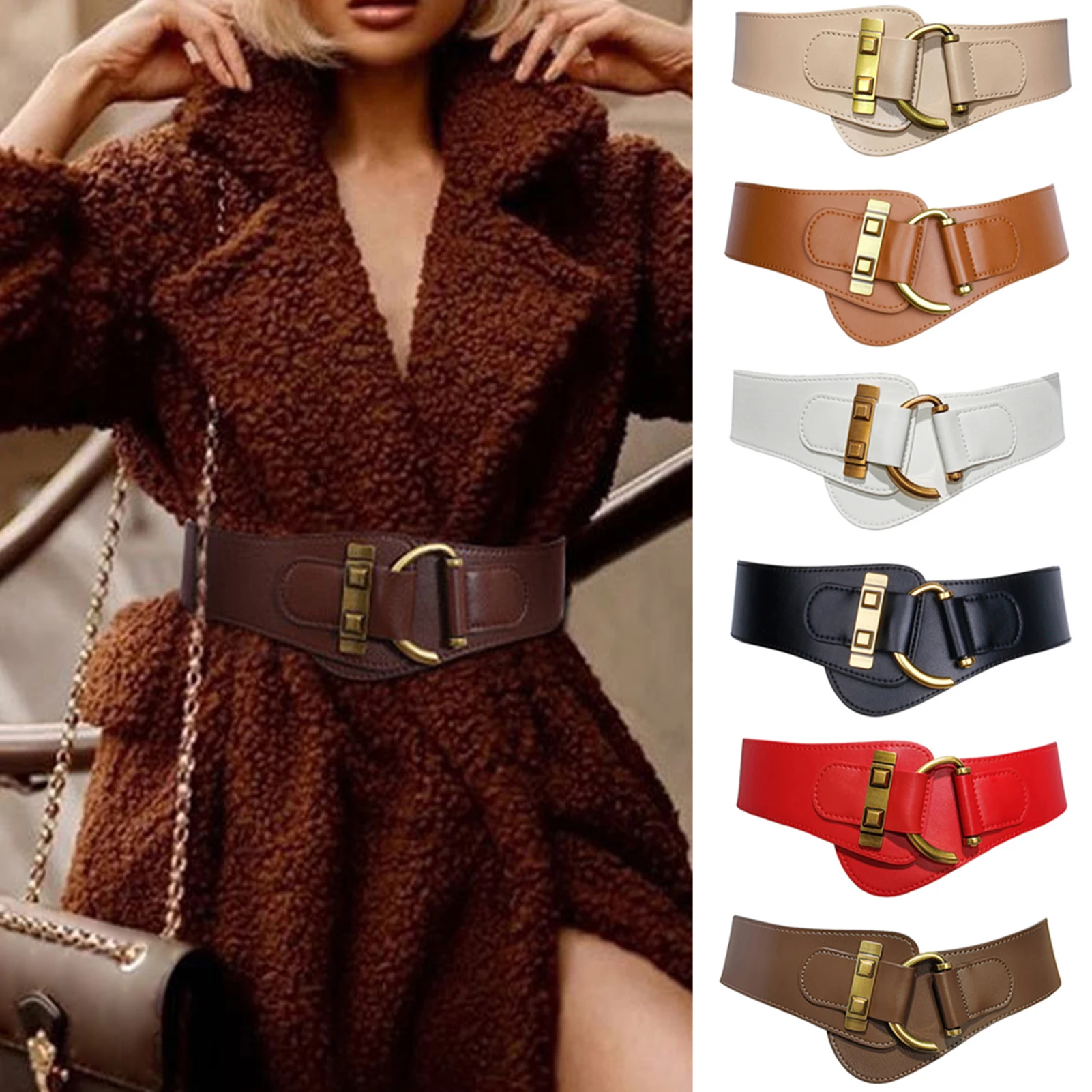 Vintage Golden Buckle Waist Belts Versatile Adjustables Soft Belt For Clothes Decoration