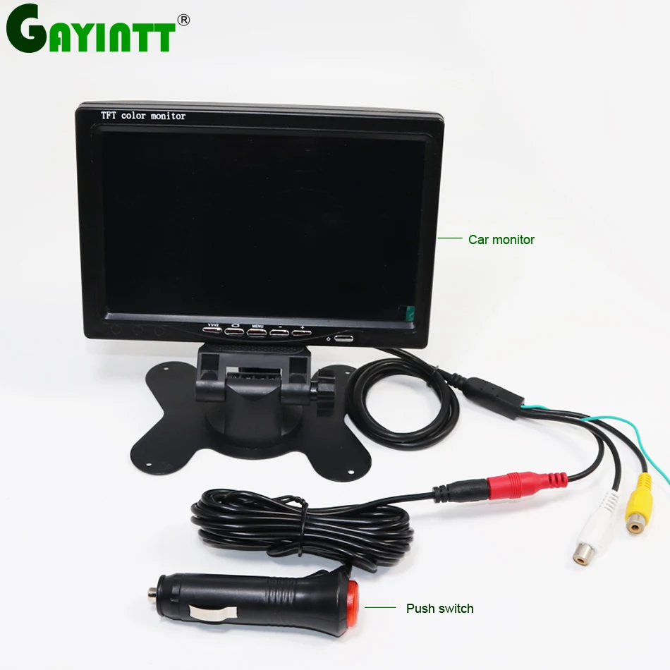 

GAYINTT 7 inch TFT LCD Screen Car Monitor Player 2 Way Video Input PAL/NTSC Monitor for Auto Rear view