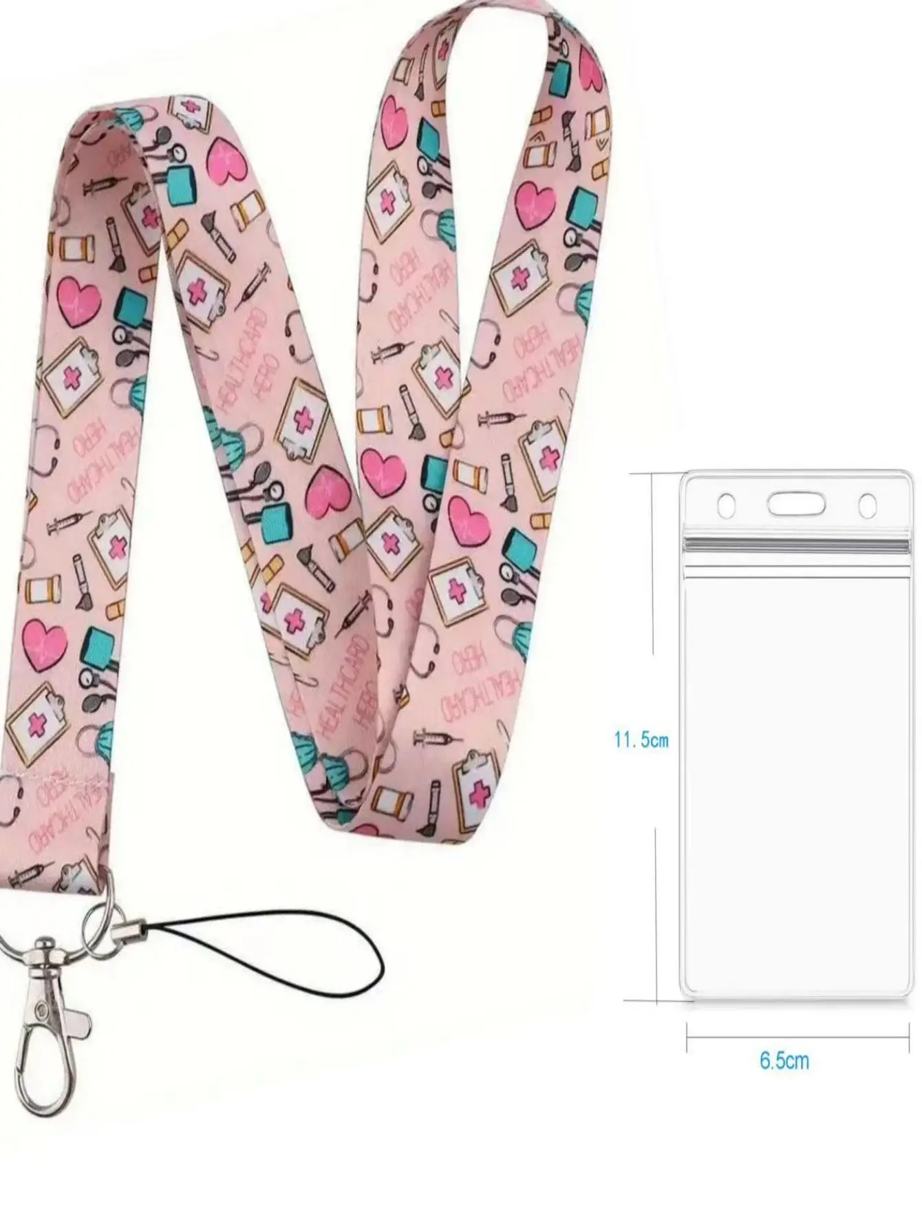 2pcs Vertical Nurse and Doctor Character Badge Hanging Rope Set,  Durable Personnel Extendable Scroll ID Card Hanging