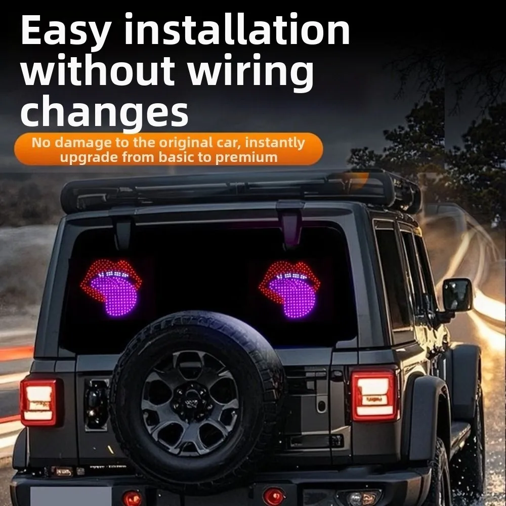 Dynamic Car LED Decorative Lights Creative Night Driving Safety Car Window Ambient Light Self-adhesive Universal