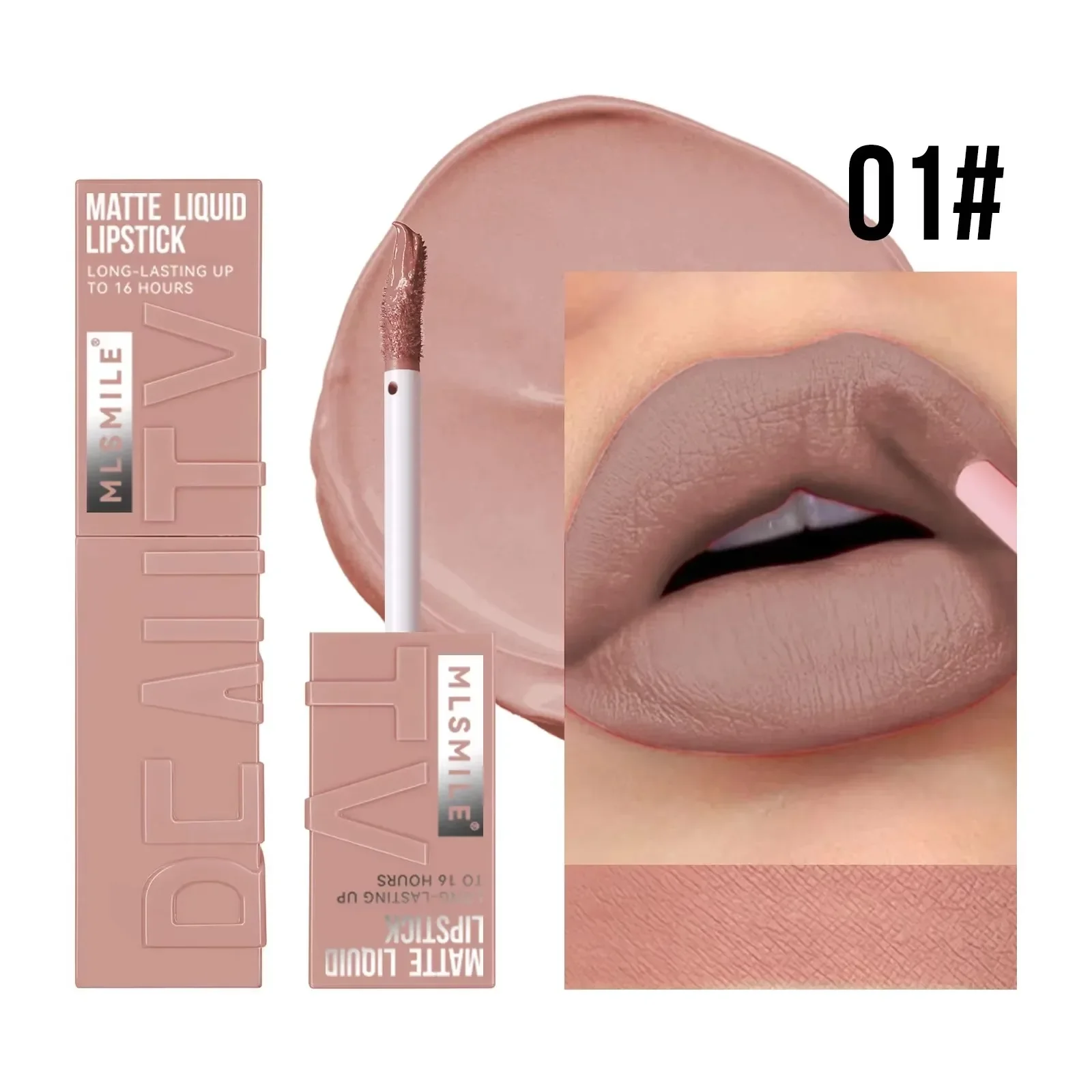 Lipstick Glossy Finish Lip Makeup Fashionable Girls Daily Use Creamy Matte Lip Stain Smudge-Proof Long Wearing Non-Stick Cup