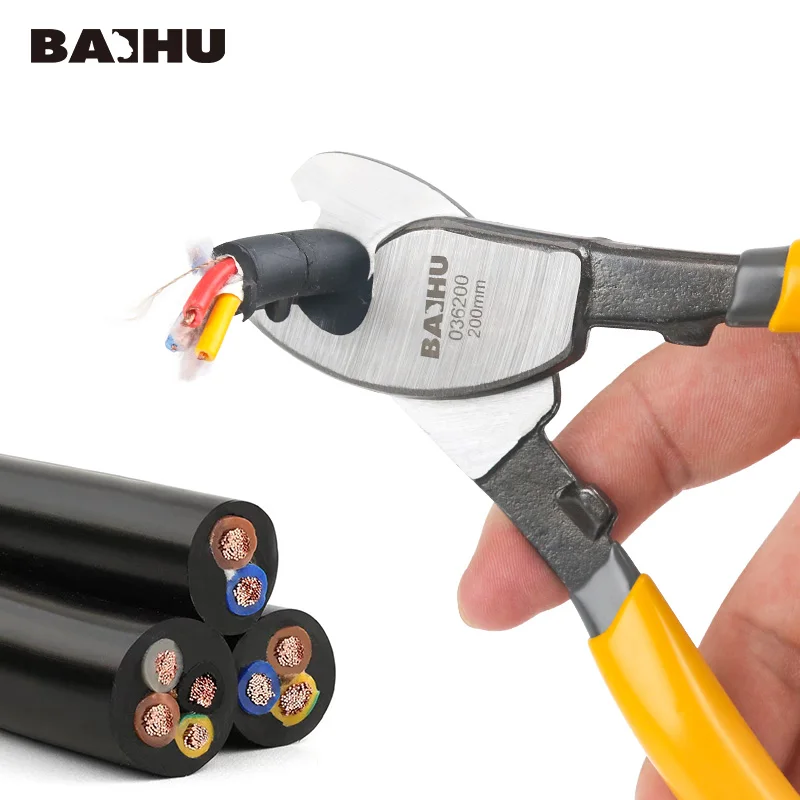 Insulated Cable Cutter Electrician Professional Pliers Shock Wire Stripper Tool Pliers Cable Scissors