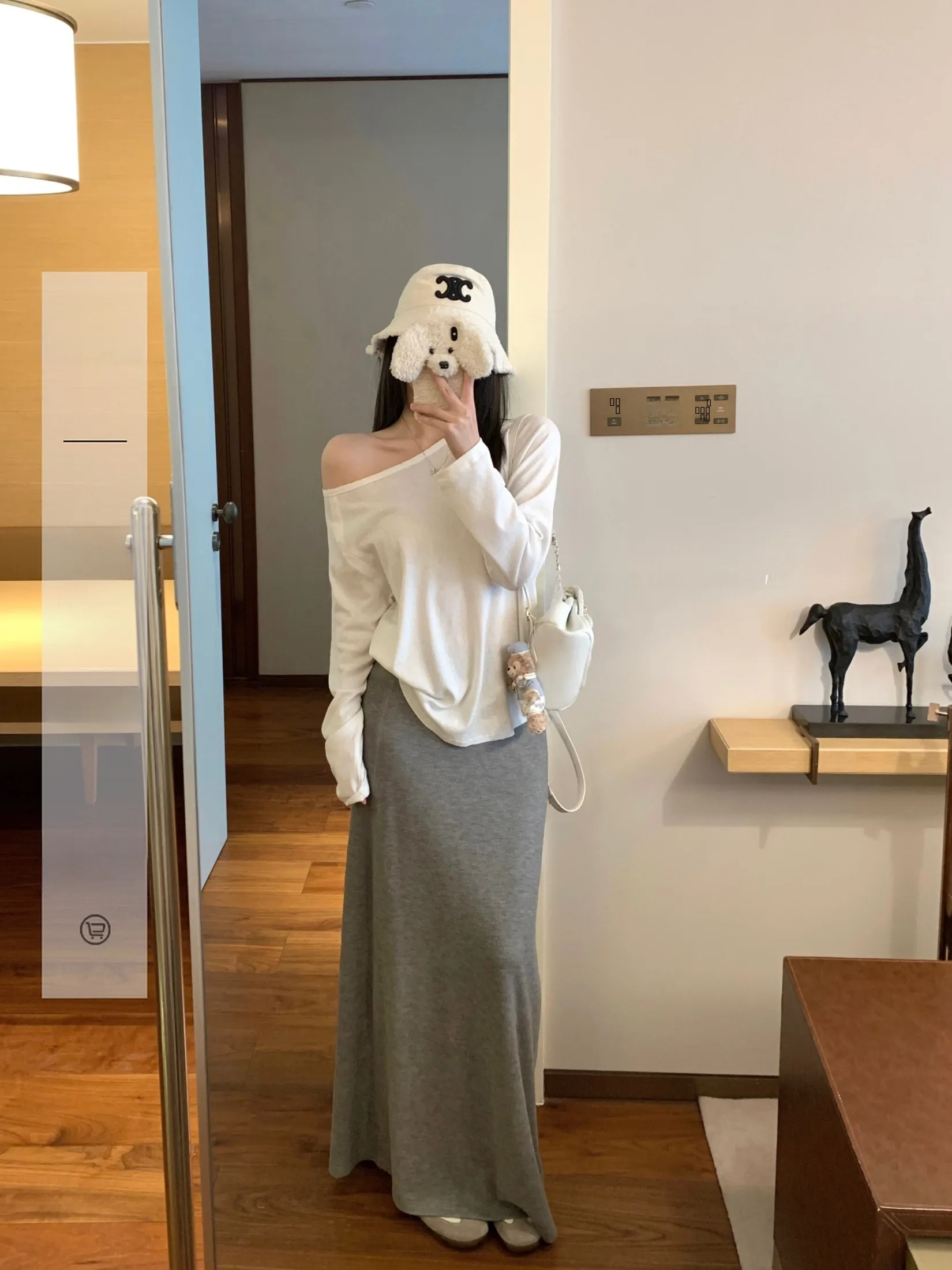 

Ego Studio Lazy Sle Women's T-irt oulder Slant Design Loose Fit Cotton Long Sve Faionable Versatile Top