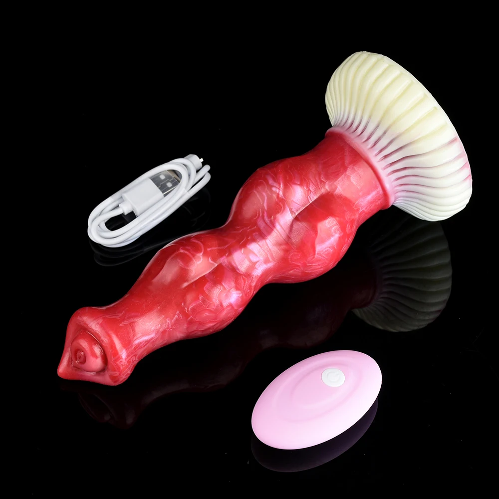 NYOTA Remote Control Vibrator Dog Realistic Dildo With Sucker Soft Silicone Knot Penis Dick Masturbator Sex Toys For Women Men