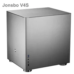 Jonsbo V4 Silver Aluminum Mini ITX MATX obudowa komputera USB3.0 gra mała obudowa V4B czarny HTPC ITX obsługa 3.5'' HDD