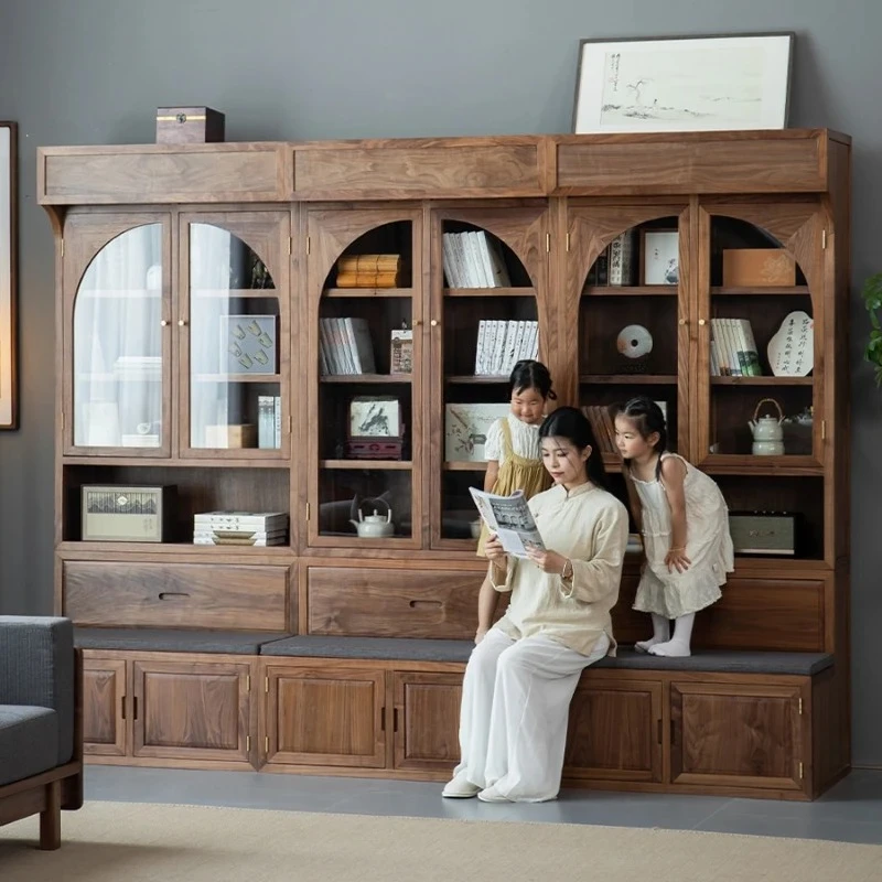 

Черный орех, новый китайский визитница, книжный шкаф, полный настенный шкафчик для гостиной с проекцией