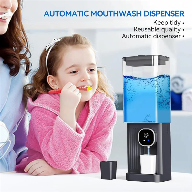 

【Must-Haves】Automatic Mouthwash Dispenser For Bathroom - 23.67 Oz Organizers & Storage Accessories For Mouth Wash Dispensers