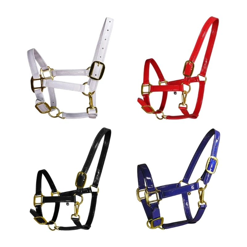 

Golden Metal Buckle Horse Bridle Elegent Leather Construction Easy To Clean And Smell Resistant For Ridings Comfortable