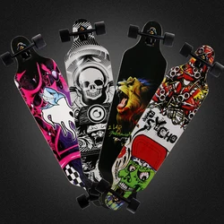 104CM Skateboard Beginner Kids Adults Cartoon Skateboard Maple Wood Deck Skate Board Outdoor Long Board Double Rocker Skateboard