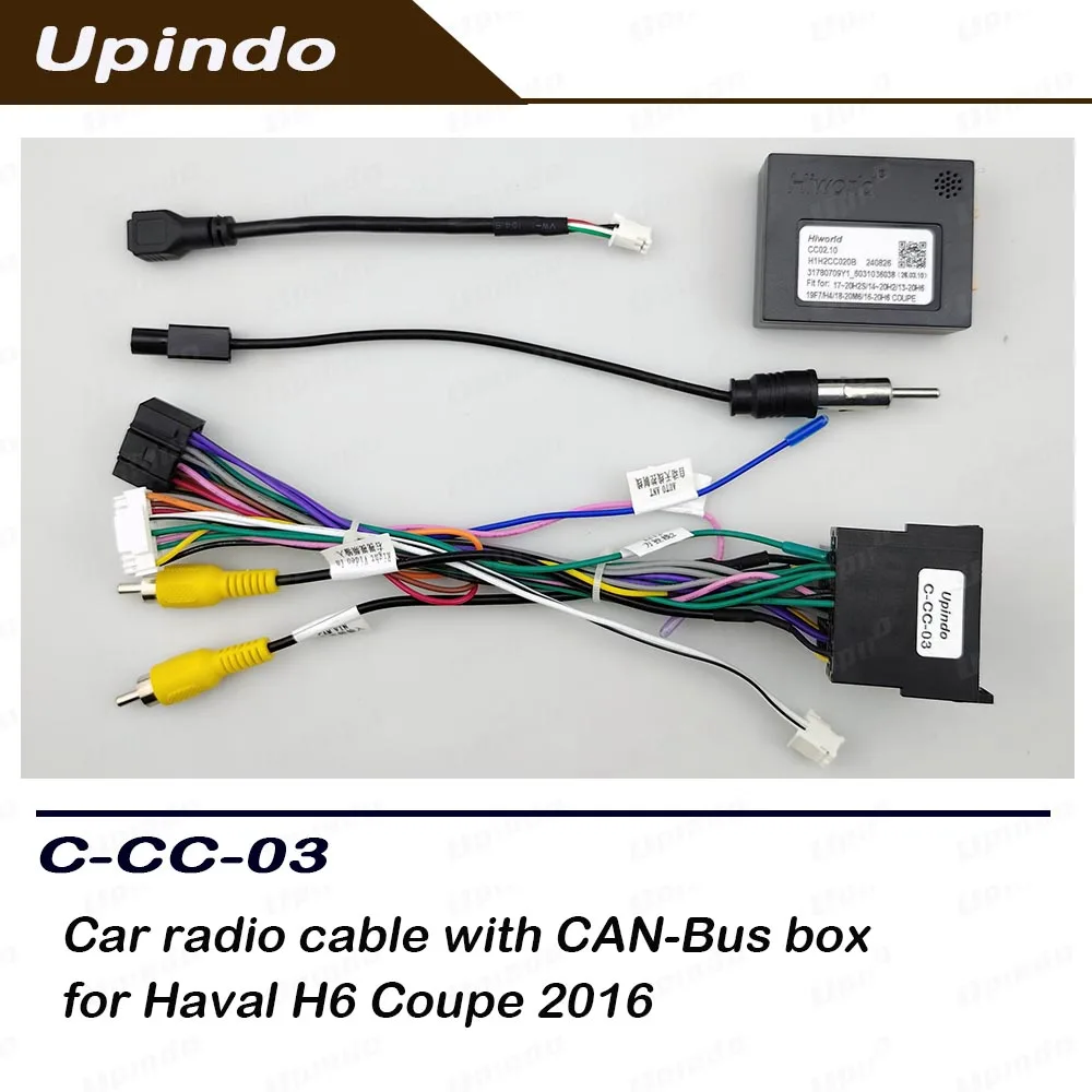 Car Android Radio Power Wiring Harness CAN Bus Adapter Stereo Head Unit Cable For Haval H6 Coupe 2016 Plug and Play