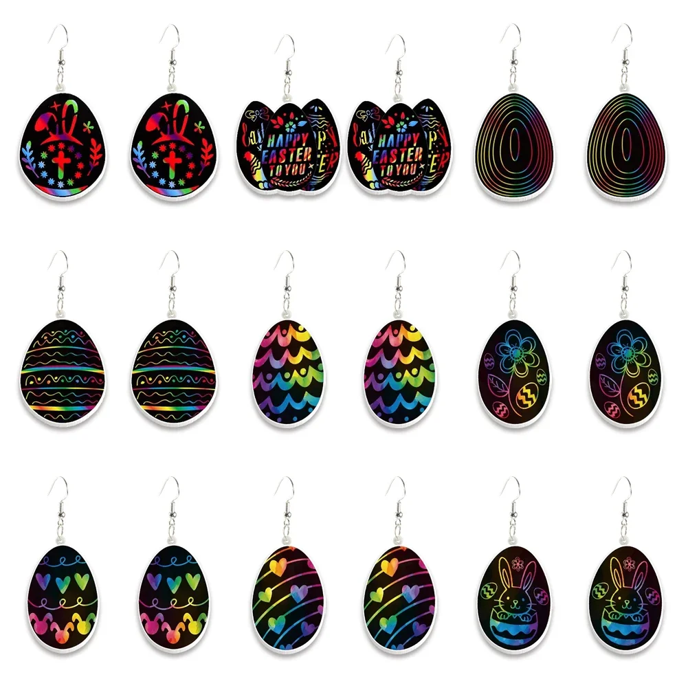 Acrylic Cartoon Hooked Drop Earrings Easter Black Charming Gift Accessories Jewelry Decoration