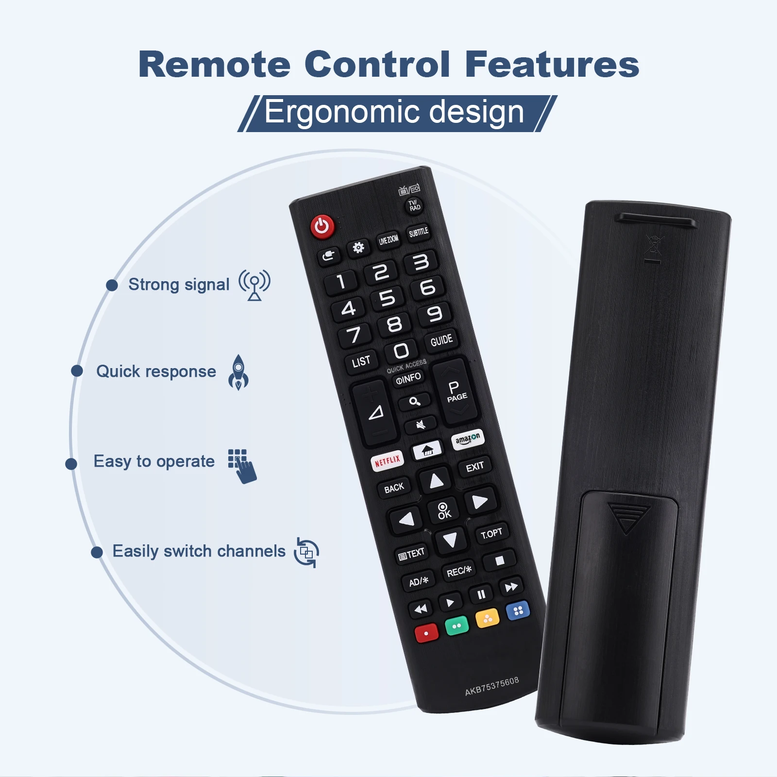 Mando a distancia universal AKB 75095308 ABS de alta calidad para L.G Smart TV 32LJ610V 43UJ634V 49UJ634V 55UJ634V 65UJ634V 43UJ