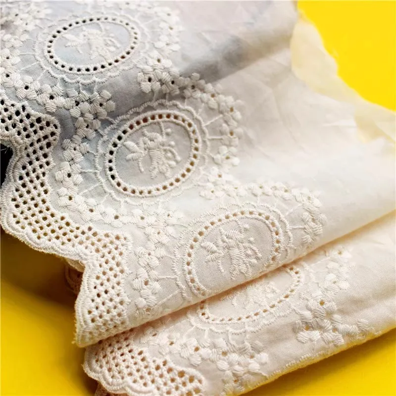 3Y/10Yard/LotWhiteBeigeVintageCottonClothEmbroideredLaceTrimWidth13CMClothesDressDIYSewingFabricAccessories-AliExpress15