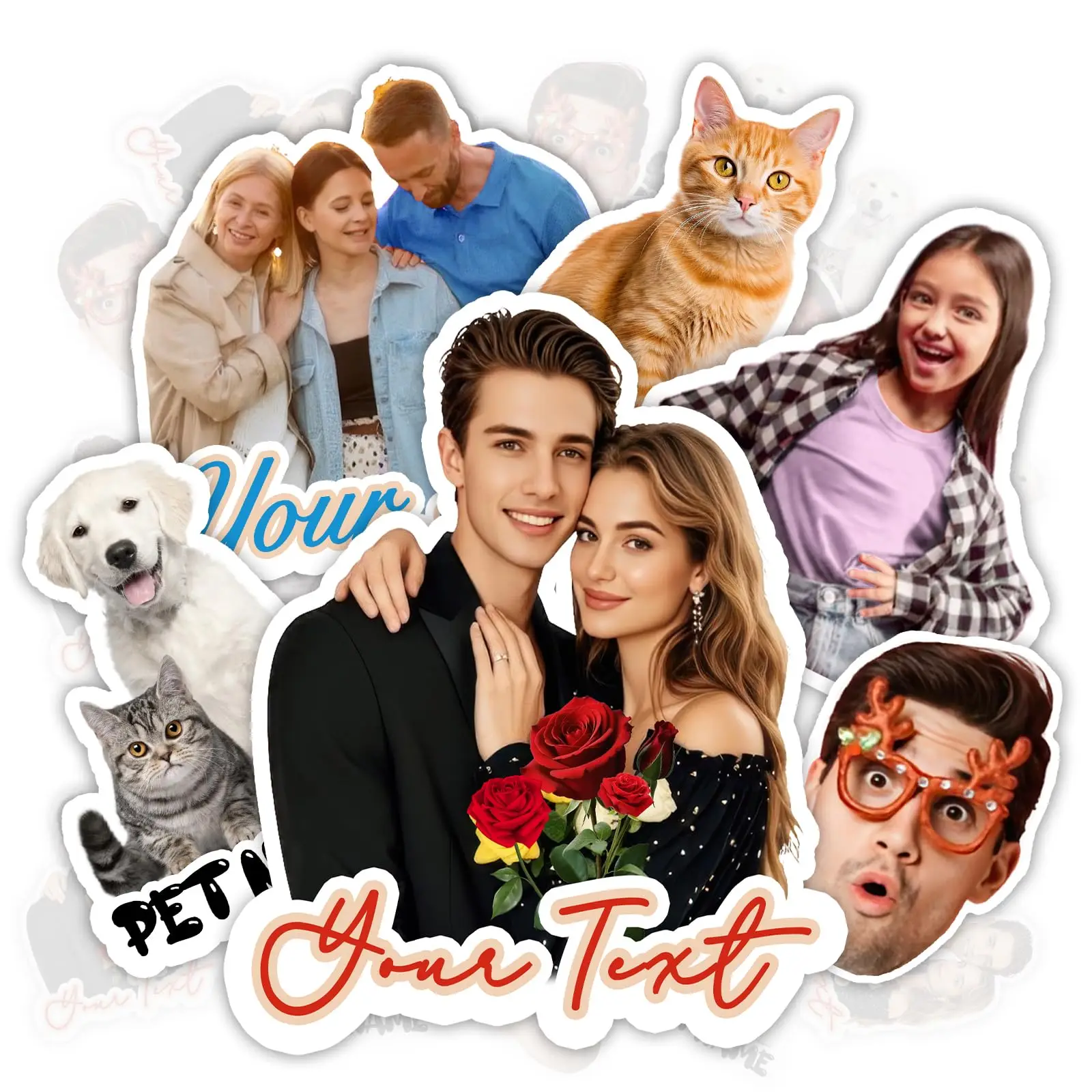 Personalisierter Foto-Aufkleber, Individuelles Haustier-Porträt, Hund, Katze, Vinyl-Aufkleber, Wasserdichter Aufkleber für Laptop, Wasserflasche, Handyhülle, Geschenk