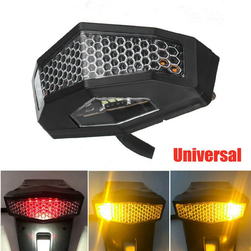 Hot Selling-10X Universal Motorcycle LED Turn Signals Modified Tail Light Cafe Racer Fender Edge Brake Lamp,10X Universal Motorc