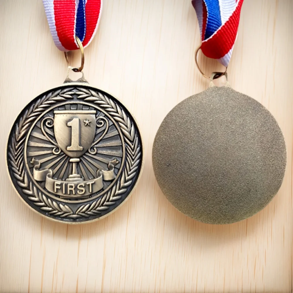

10Pcs Gold/Silver/Bronze Medal Award Medals with Neck Ribbon Metal Winner Medals 5cm Competition Prize Medals for Sports Games