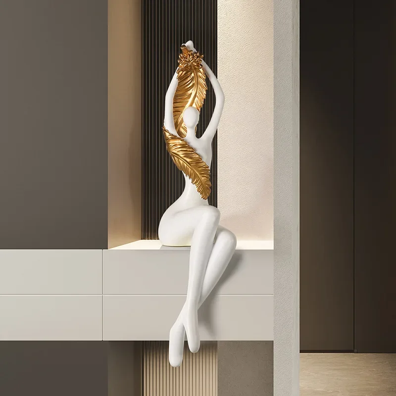 

Minimalist Dangling Leg Figurine, Modern Art Ornament for Room Partition, High-End TV Cabinet Decoration