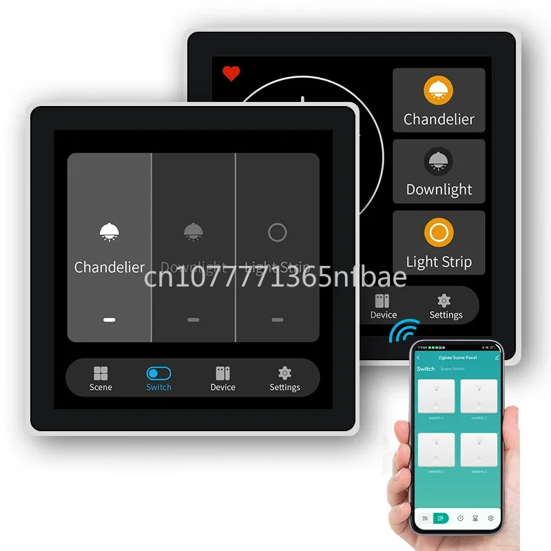 

With graffiti/life smartphone app remote control function,New smart home 220V wall switch with touch screen LCD display screen