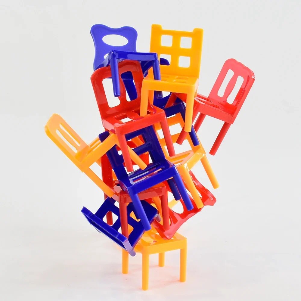Fun Desktop Party Game Mini Stacking Chair Balanced Toys for Kids,Educational Toys Parent-Child Interactive Building Blocks Gift view 4