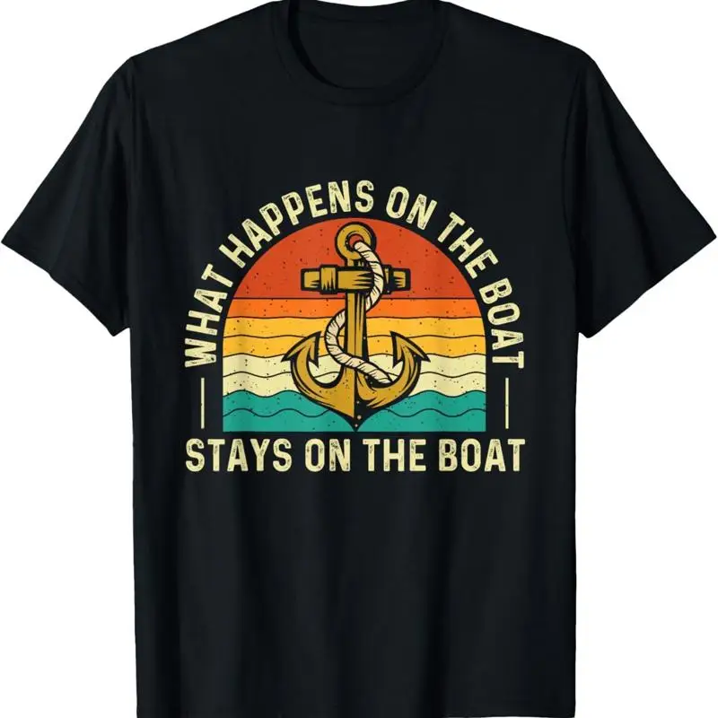 What Happens On The Boat Stays Boating Sailing T Shirt