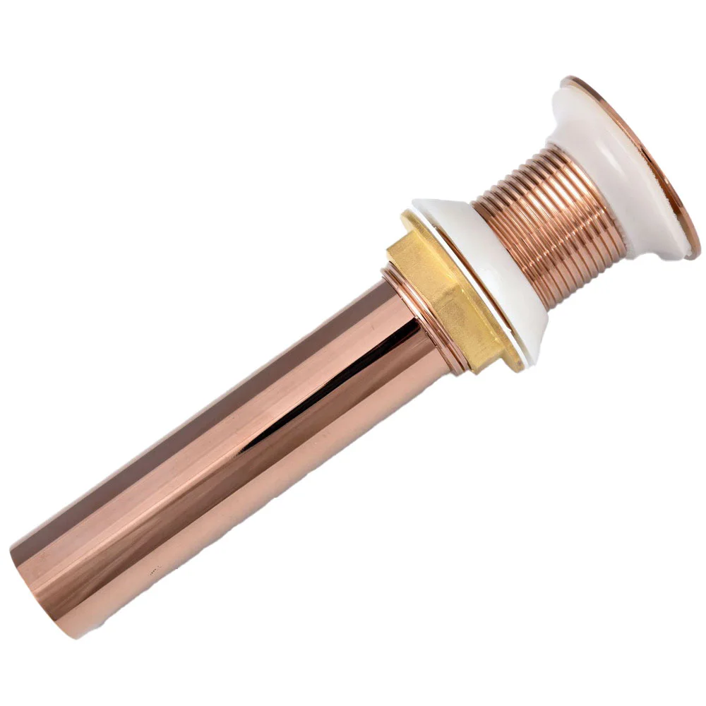Rose Gold Color Brass Small Round Cap Pop Up Bathroom Sink Basin Waste / Drain Without Overflow Bathroom Accessory msd078