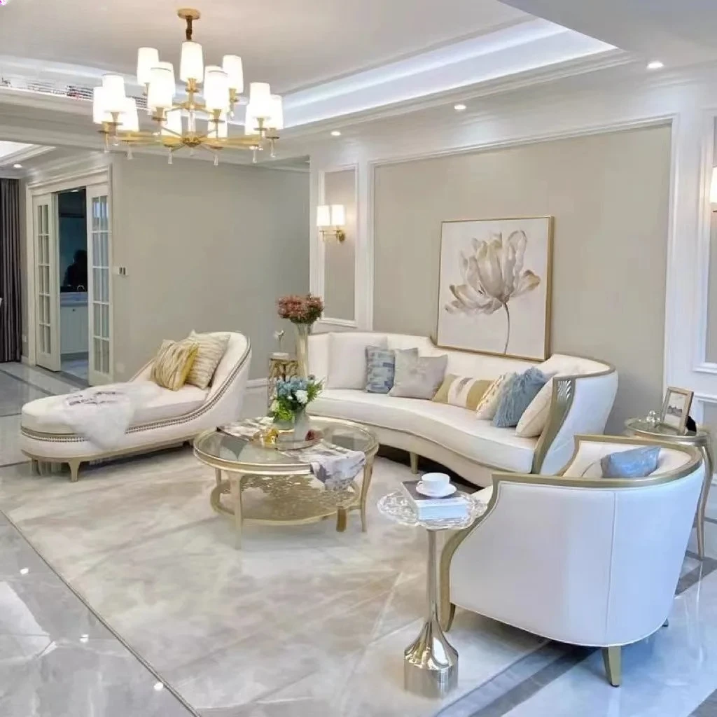 A  light luxury Adela sofa combination model house  light luxury