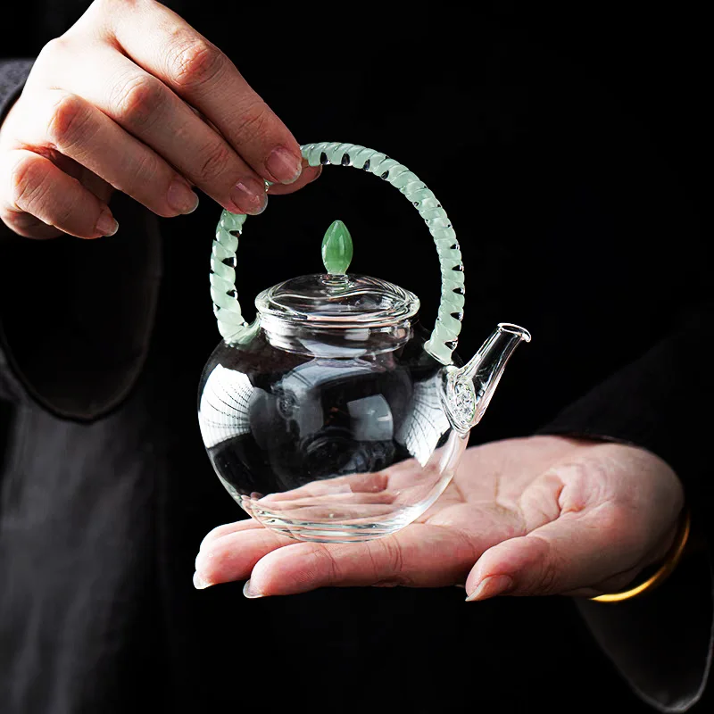 

160ml Small Capacity High Borosilicate Glass Teapot Green Tea Brewing Puer Green Tea Pot Kungfu Tea Utensil Set Accessories